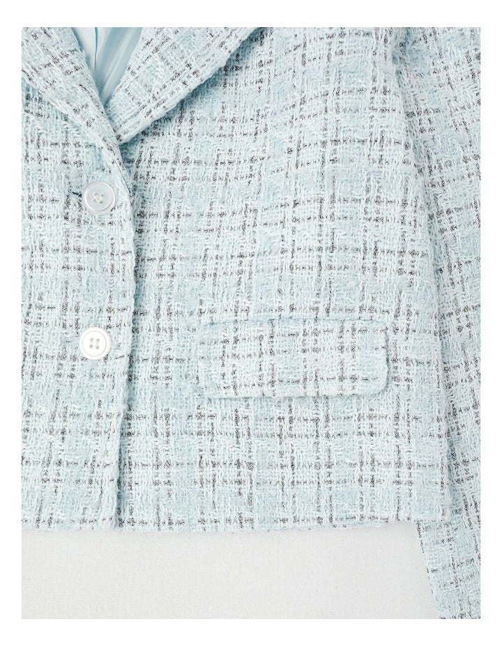 Victoria Tweed Jacket with Gold Buttons in Blue