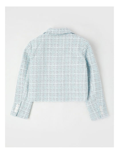 Victoria Tweed Jacket with Gold Buttons in Blue