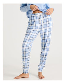 Cosy Supersoft Cuffed Pant in Soft Blue Check