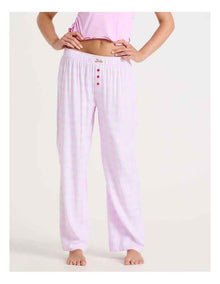 Lola Flannelette Boyfriend Pant in Pink Gingham Print