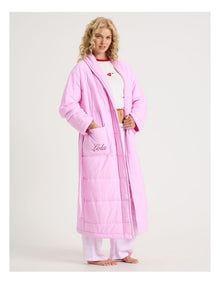 Lola Quilted Robe in Fairy Floss Pink