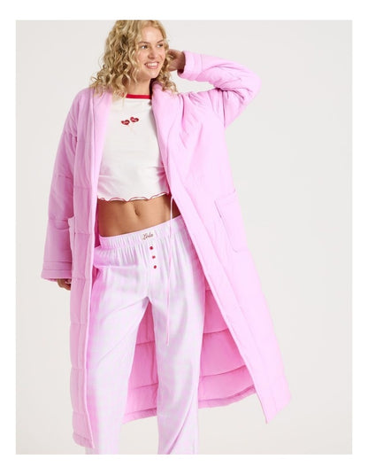 Lola Quilted Robe in Fairy Floss Pink