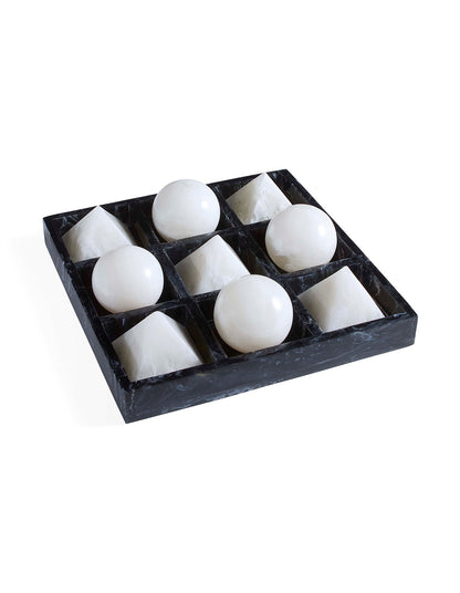 Como Tic Tac Toe Set Black White
