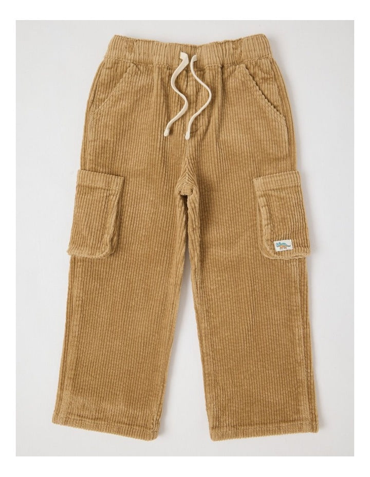 Straight Leg Cord Pant in Tan