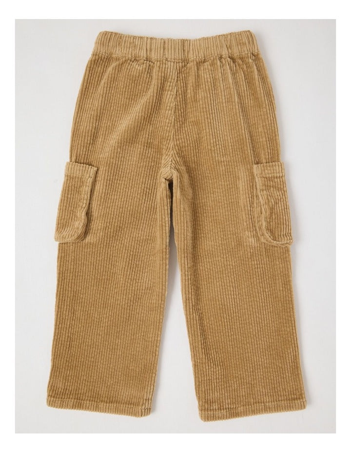 Straight Leg Cord Pant in Tan