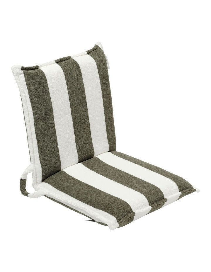 The Vacay Terry Travel Lounger in Olive Stripe