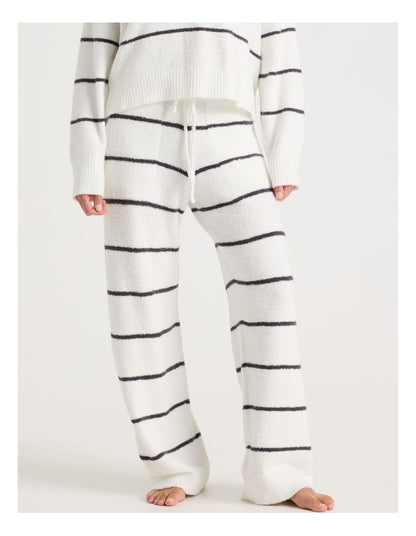 Cosy Boucle Straight Leg Pant in Ivory Y/D Stripe