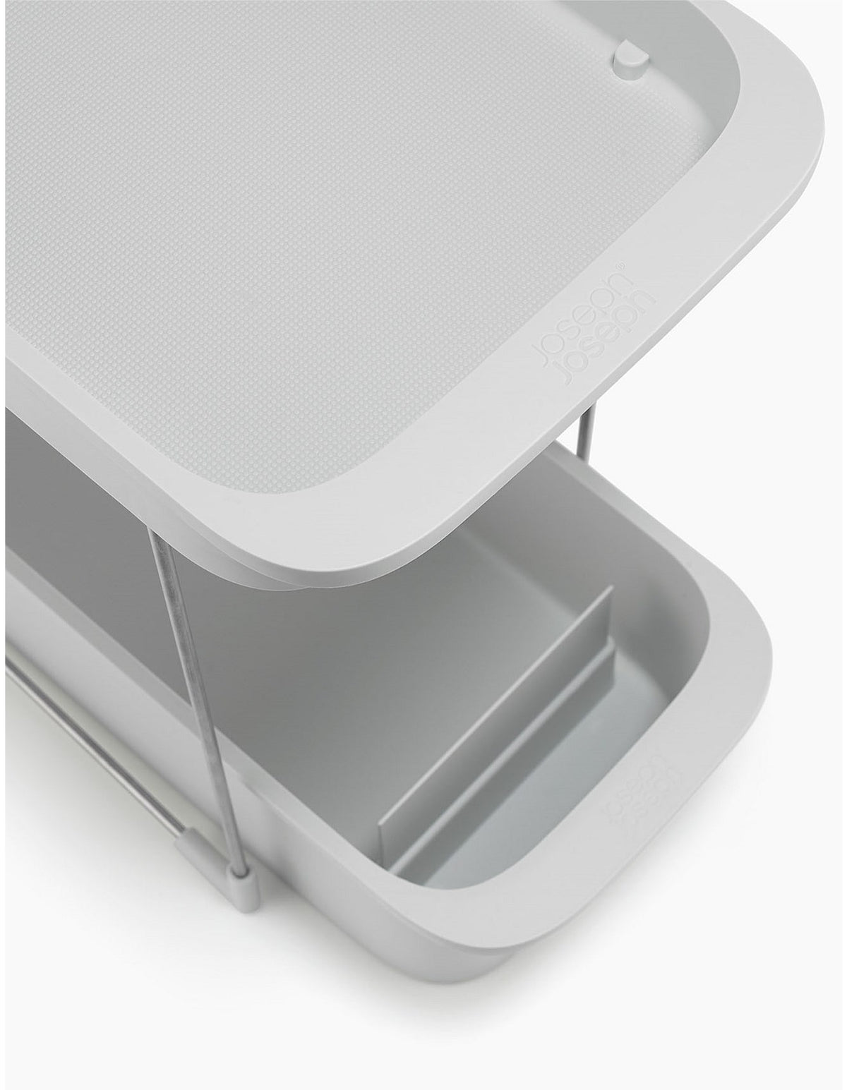CupboardStore 33.5cm x 20cm x 47cm 2 Tier Wheeled Storage Caddy Stone