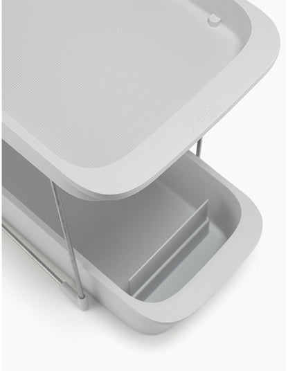 CupboardStore 33.5cm x 20cm x 47cm 2 Tier Wheeled Storage Caddy Stone