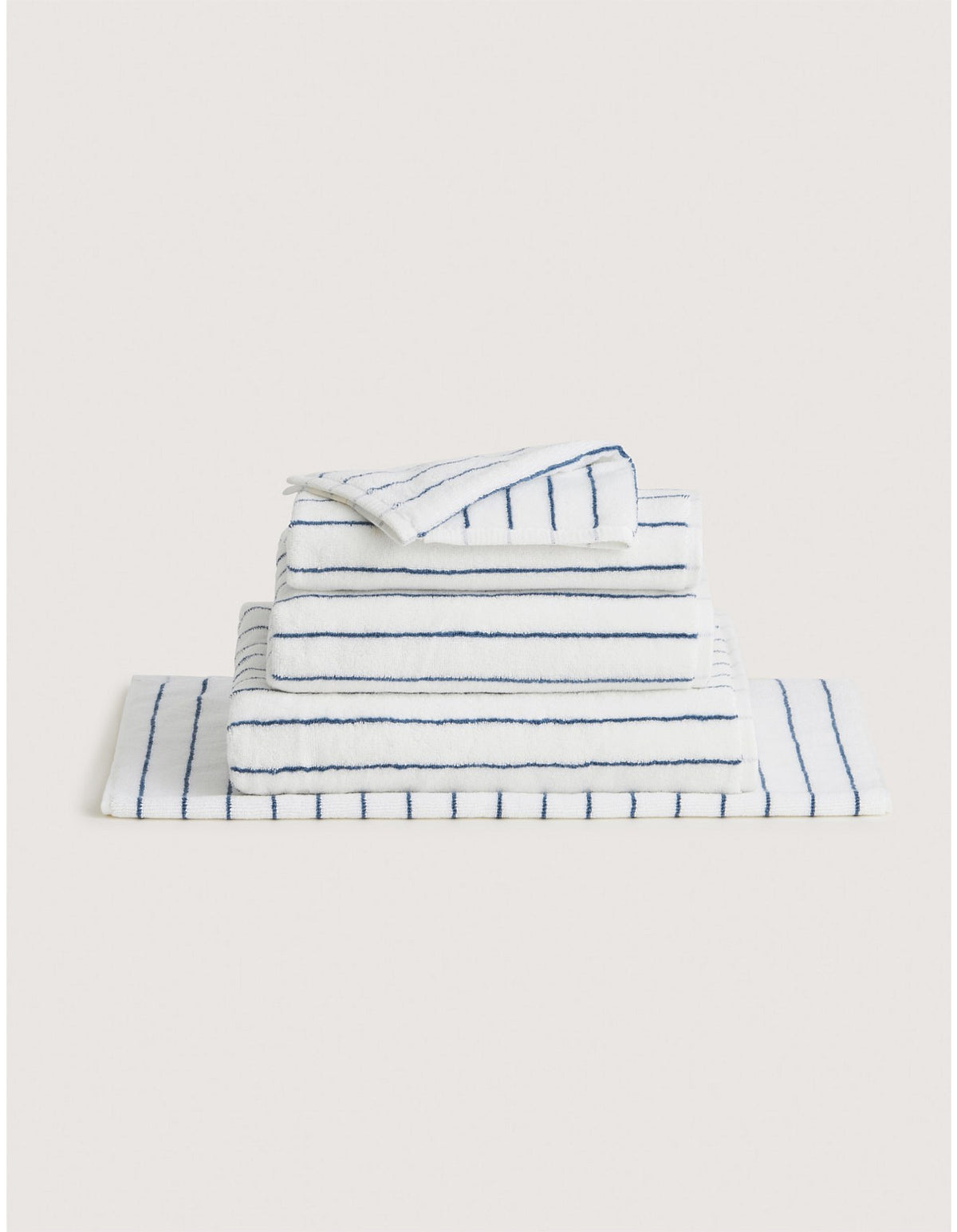 AVEN STRIPE FACE WASHER IN WHITE
