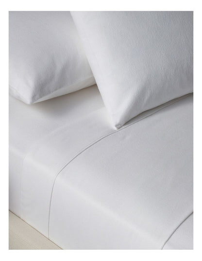 Cotton Flannelette Sheet Set in White