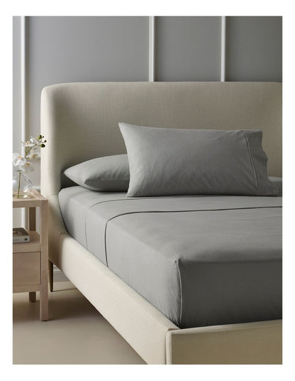 Cotton Flannelette Sheet Set in Silver
