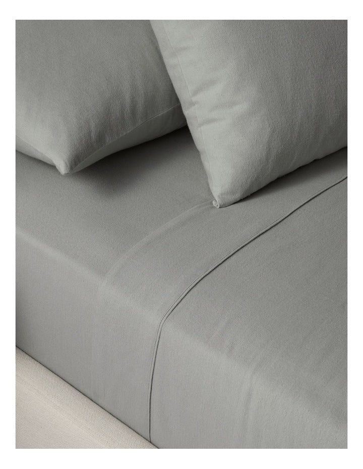 Cotton Flannelette Sheet Set in Silver