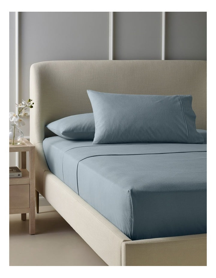 Cotton Flannelette Sheet Set in Blue