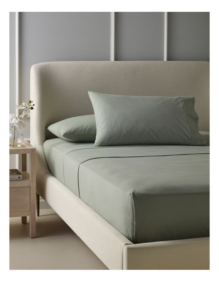 Cotton Flannelette Sheet Set in Sage