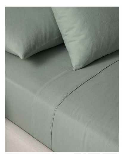 Cotton Flannelette Sheet Set in Sage