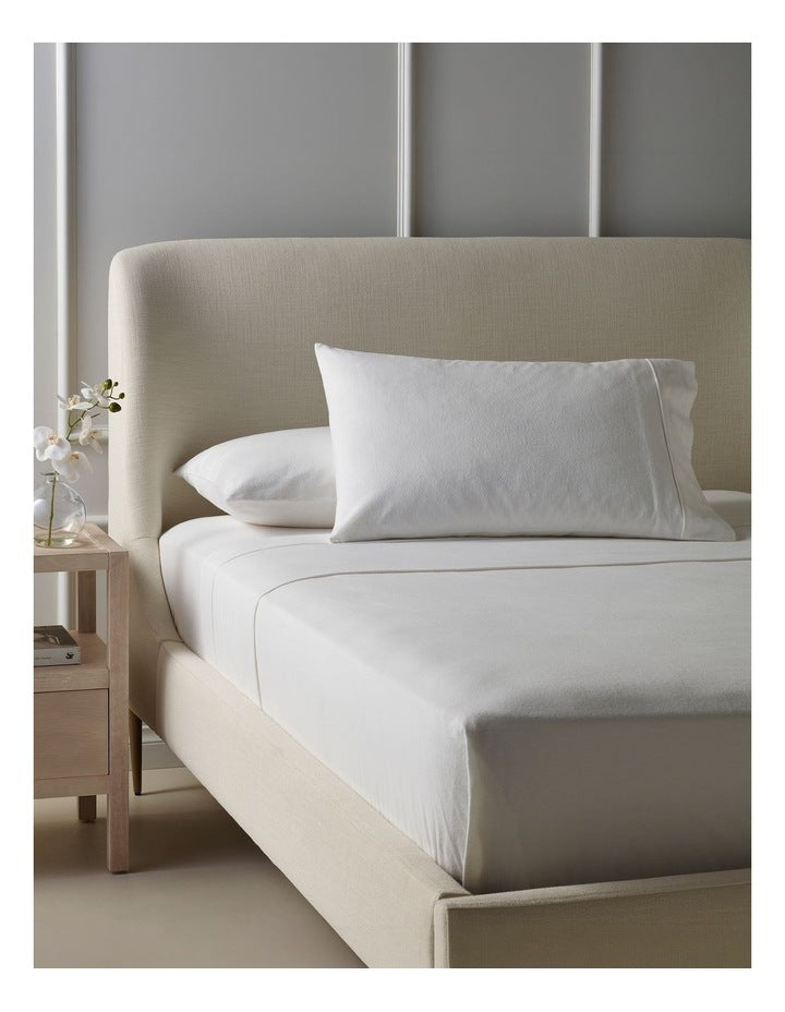 Cotton Flannelette Sheet Separates in White
