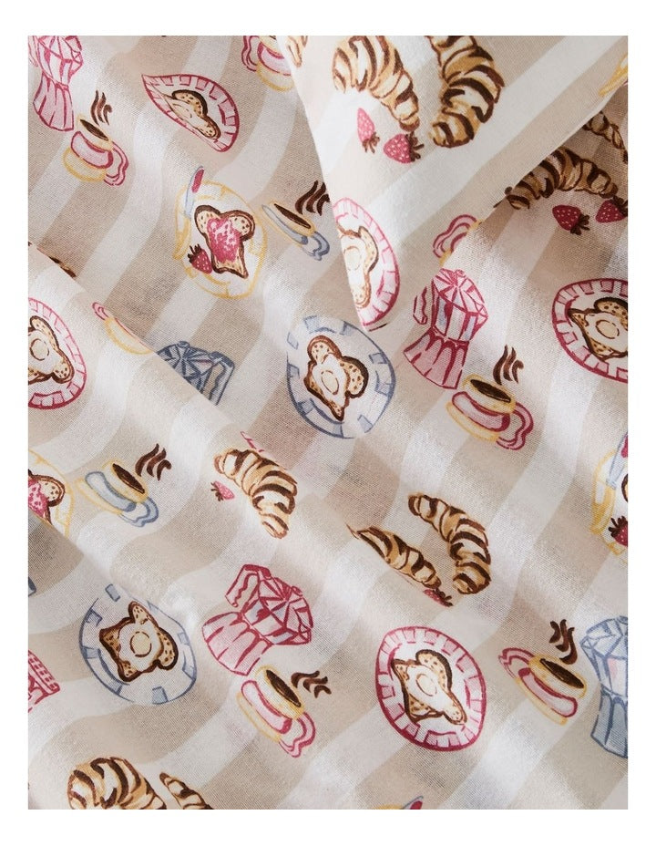 Breakfast in Bed Flannelette Sheet Set in Berry