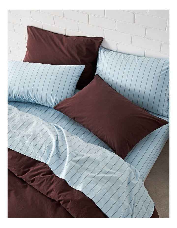 Stonewashed Cotton Sheet Set in Sky Stripe