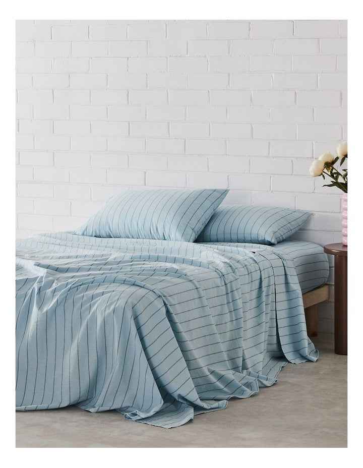 Stonewashed Cotton Sheet Set in Sky Stripe
