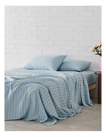 Stonewashed Cotton Sheet Set in Sky Stripe
