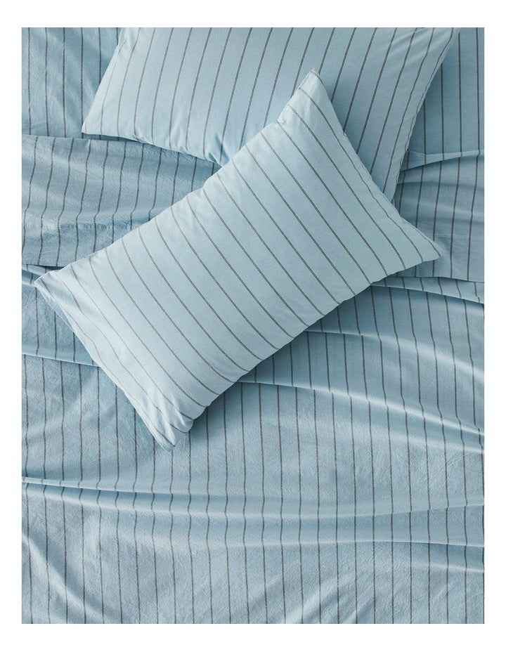 Stonewashed Cotton Sheet Set in Sky Stripe