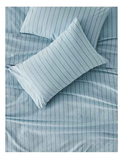 Stonewashed Cotton Sheet Set in Sky Stripe