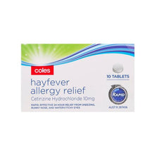 COLES CETIRIZINE RAPID 10MG TABLETS 10 PACK