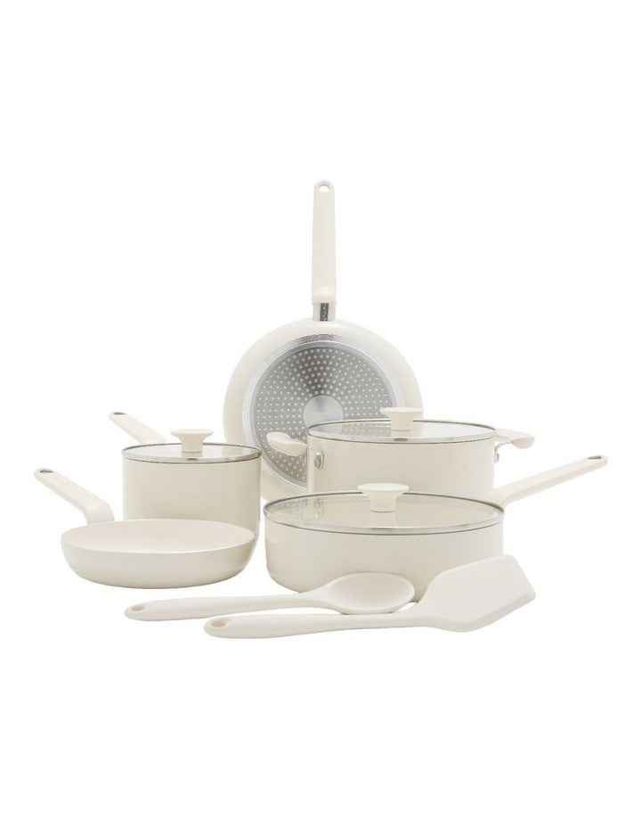 Rio PFAS-Free Ceramic Non-Stick Cookware Set Of 5 Pieces in Cream