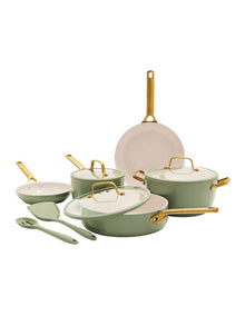 Padova Ceramic Non-stick Cookware Set 5 Piece in Sage