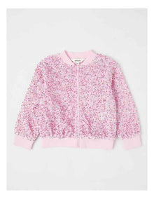 Sequin Bomber in Pink