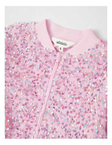 Sequin Bomber in Pink