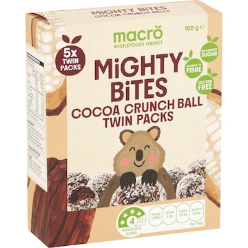 Macro Mighty Bites Cocoa Crunch Ball Twin Packs 100g