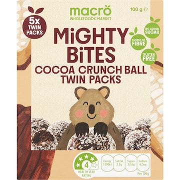 Macro Mighty Bites Cocoa Crunch Ball Twin Packs 100g