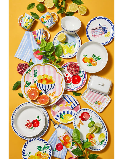 Positano 230cm x 150cm Polyester Tablecloth Citrus Print