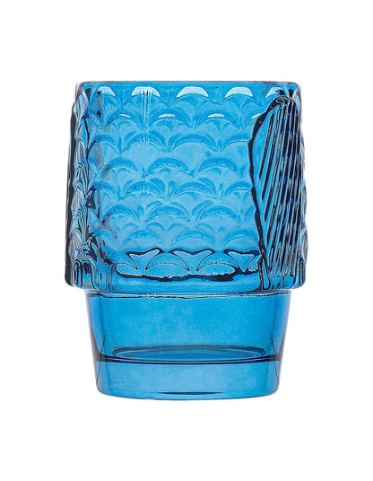 Mare 260ml Textured Glass Tumblers Set of 4 Blue