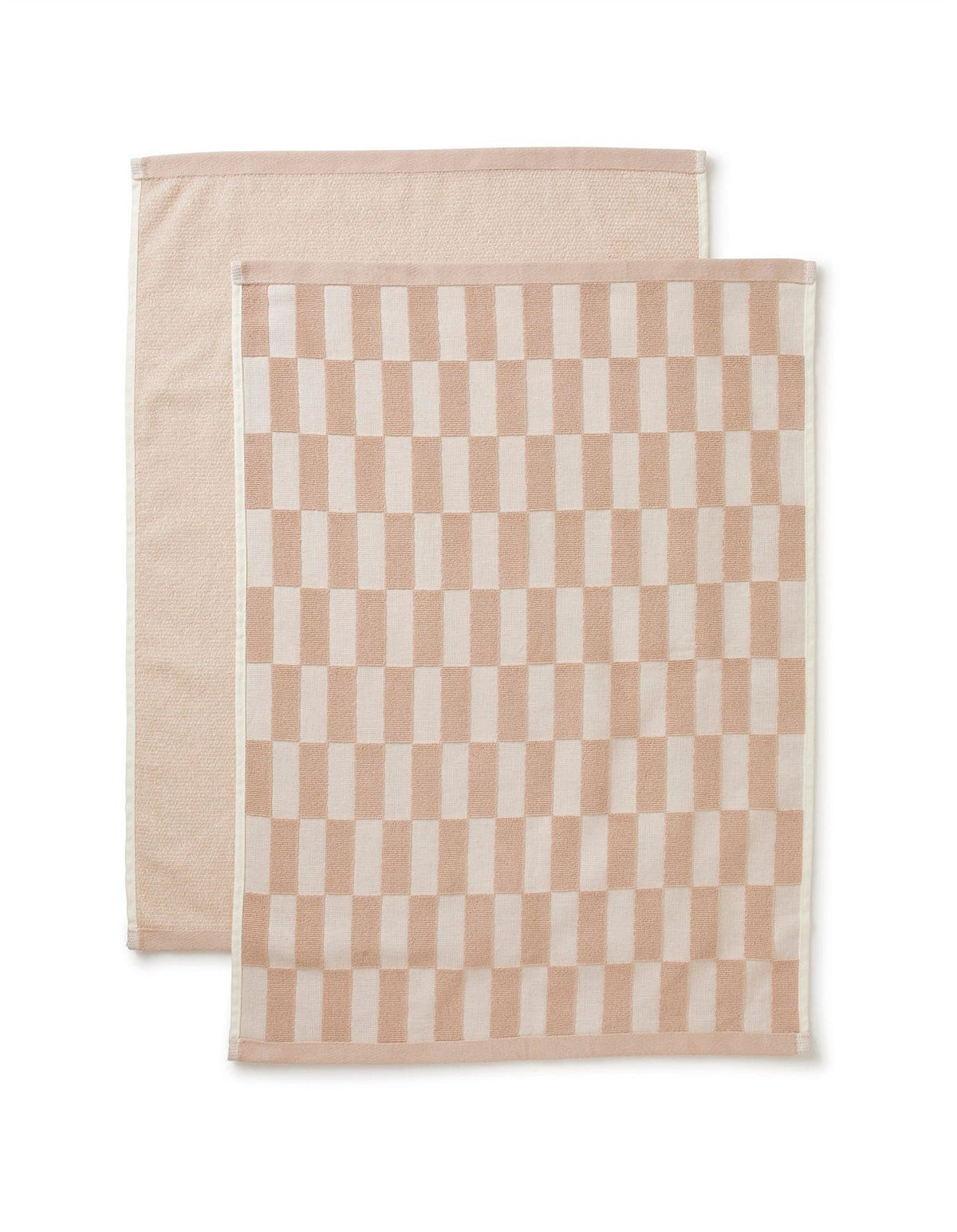 Remy Australian Cotton Tea Towel Set of 2 Natural Check