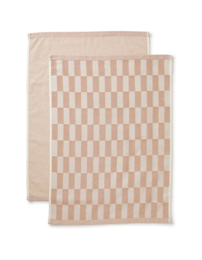 Remy Australian Cotton Tea Towel Set of 2 Natural Check