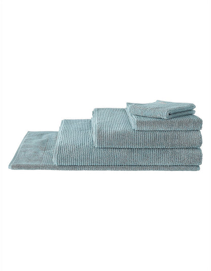 LIVING TEXTURES FACE WASHER IN MISTY TEAL