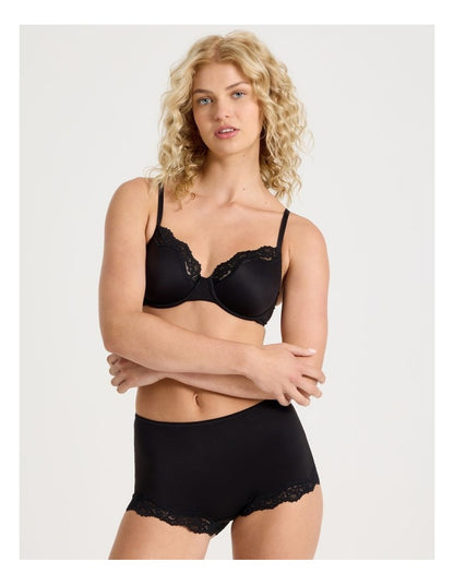 Cheeky Lace Boyshort in Black