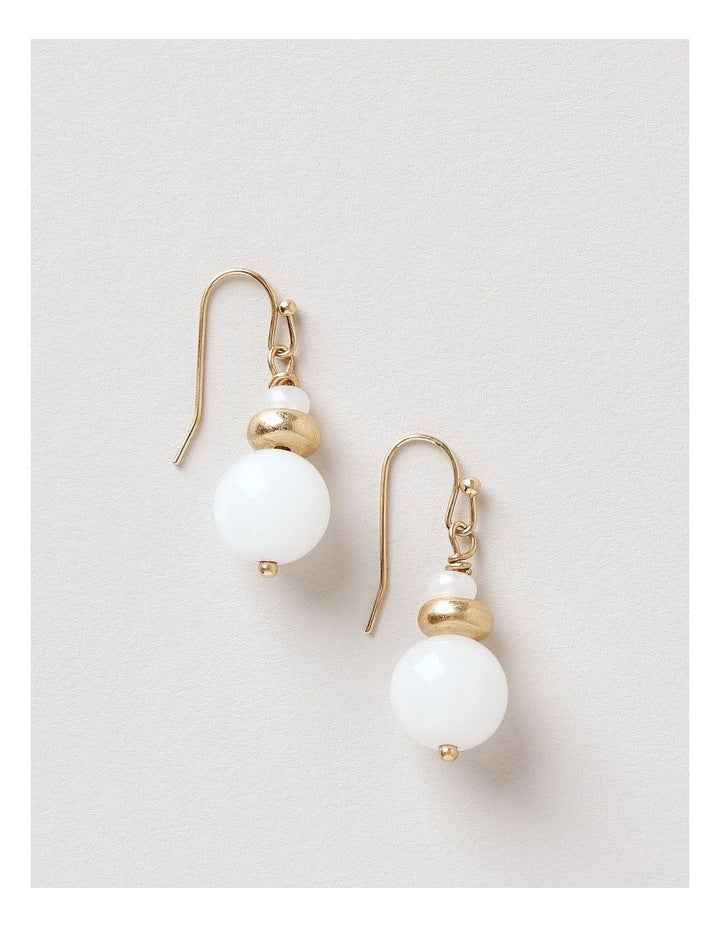 Ball Drop Earring in White
