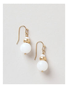 Ball Drop Earring in White