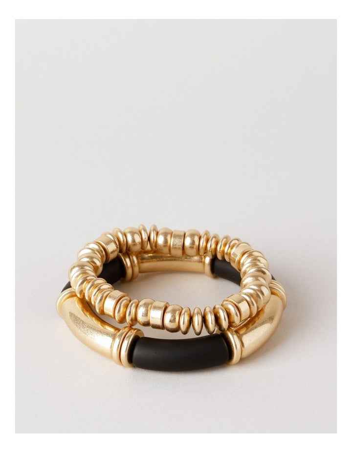 Two Tone 2PK Bracelet in Black