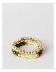 Two Tone 2PK Bracelet in Gold/Turquoise