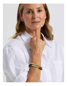 Two Tone 2PK Bracelet in Gold/Turquoise