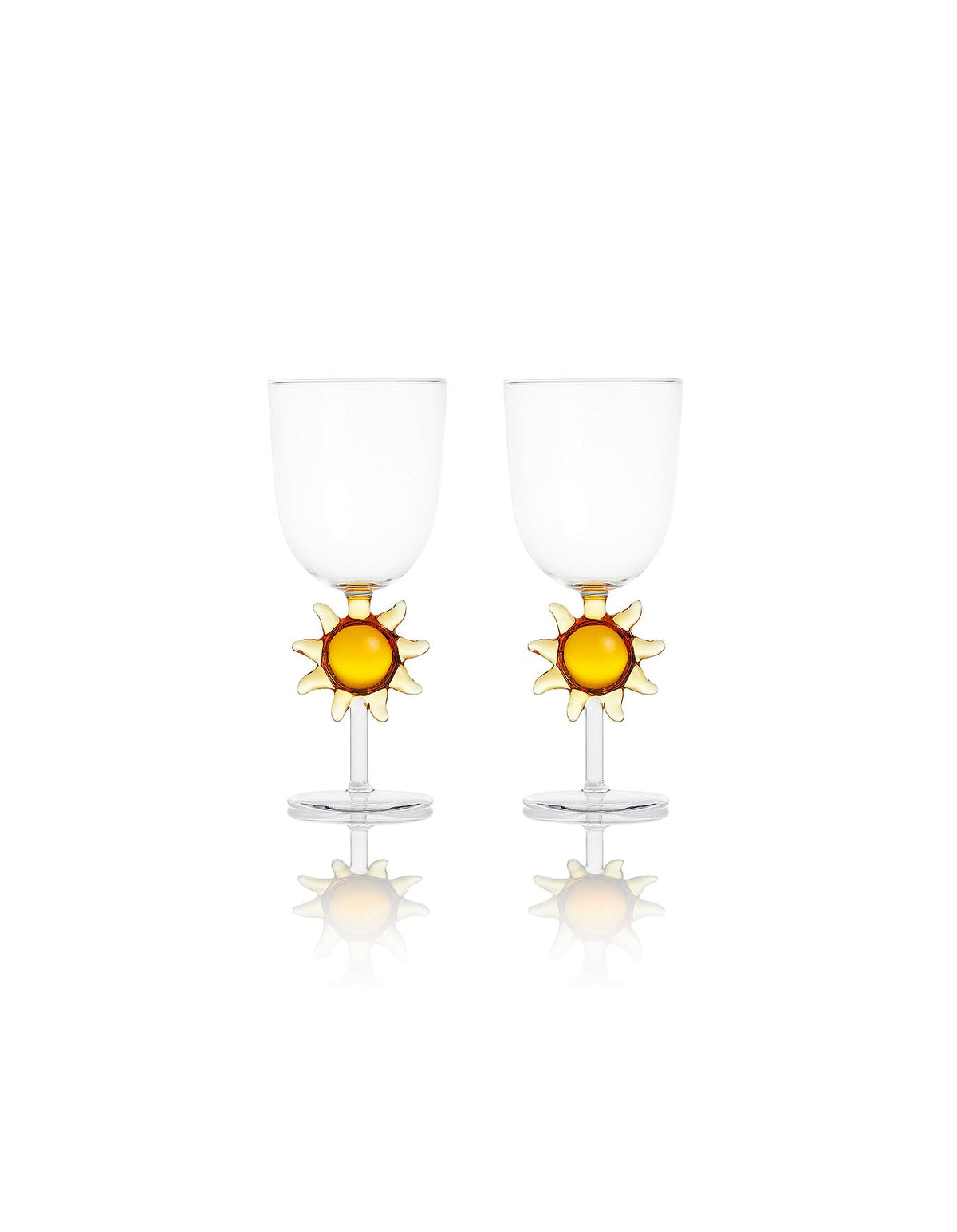 Le Soleil 19cm Set of 2 Borosilicate Wine Glasses Clear and Miel