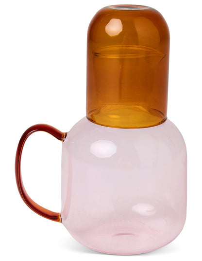 Marshmallow And Marmalade 1L Handmade Glass Carafe and Tumbler Set