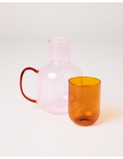 Marshmallow And Marmalade 1L Handmade Glass Carafe and Tumbler Set