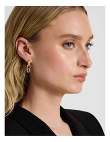 Two Tone Twist Earrings in Gold/ Silver