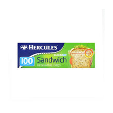 HERCULES CLICKZIP RESEALABLE SANDWICH BAGS 100 PACK